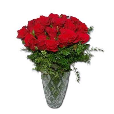 "Round shape Chocolate cake - 1kg, Red Roses Flower Basket - Click here to View more details about this Product